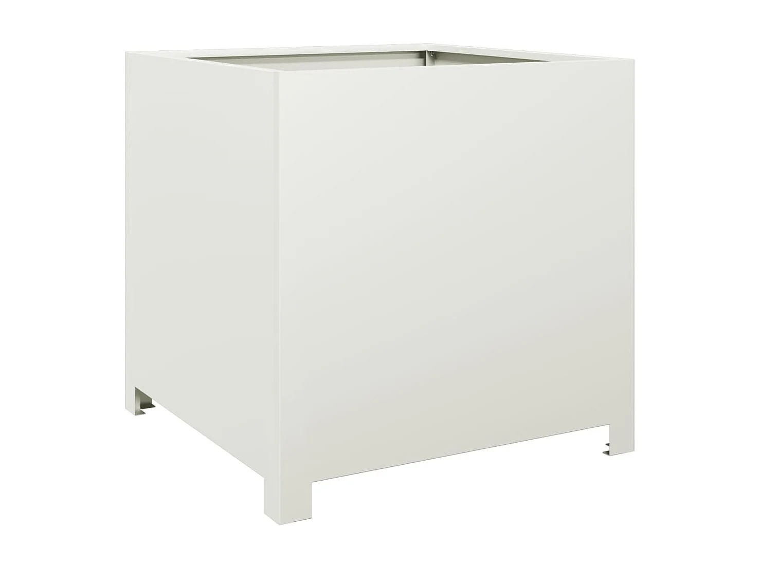 Vaso/floreira de jardim 50x50x50 cm aço branco