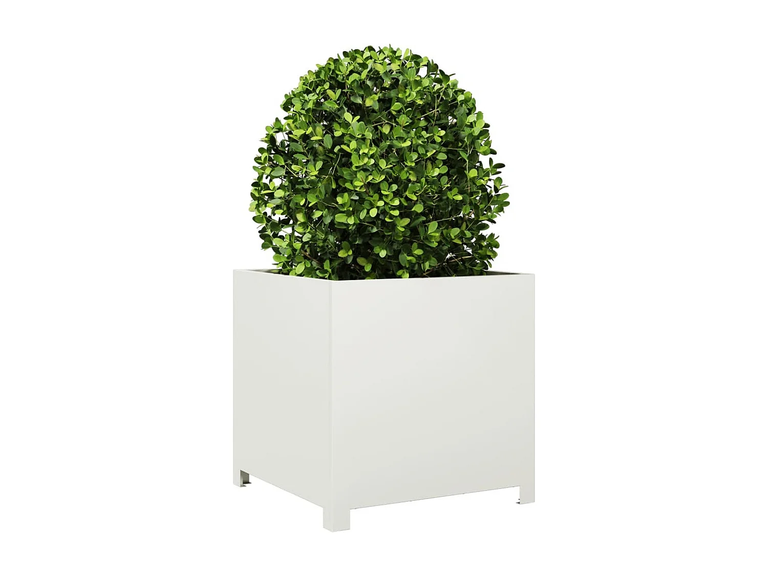 Vaso/floreira de jardim 50x50x50 cm aço branco