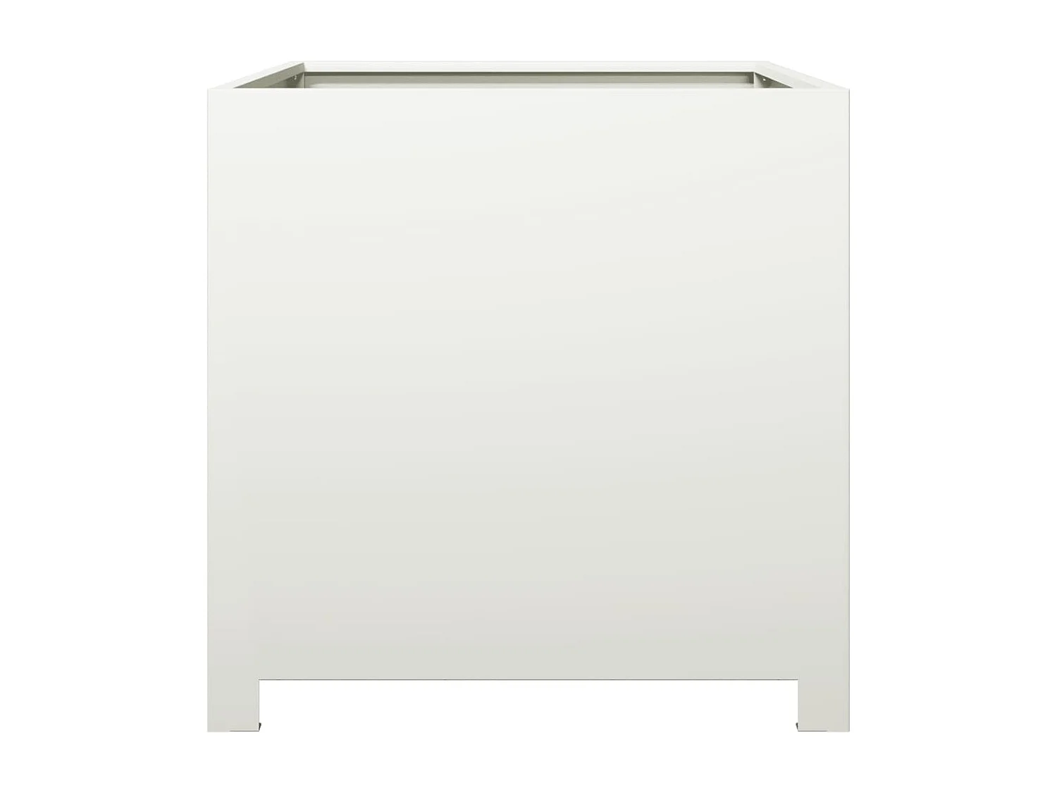 Vaso/floreira de jardim 50x50x50 cm aço branco