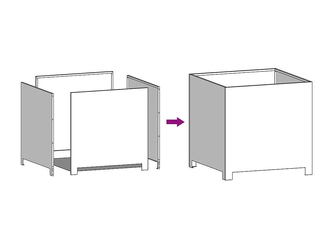 Vaso/floreira de jardim 50x50x50 cm aço branco
