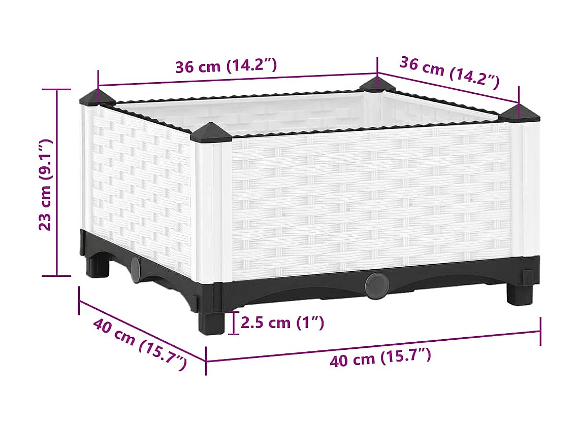 Lit surélevé 40x40x23 cm Polypropylène