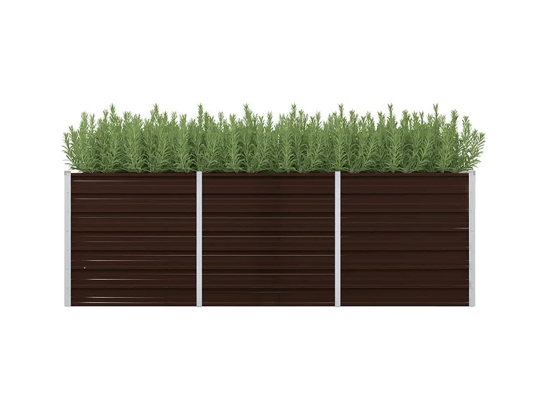 Plantenbak verhoogd 240x80x77 cm gegalvaniseerd staal bruin