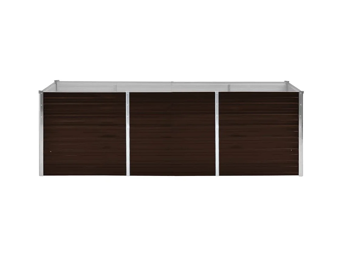 Letto Rialzato Giardino Marrone 240x80x77 cm in Acciaio Zincato