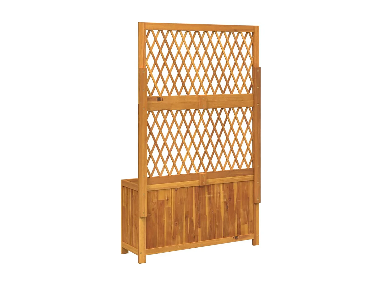 Jardinera con enrejado y estante acacia maciza 100x32x165 cm