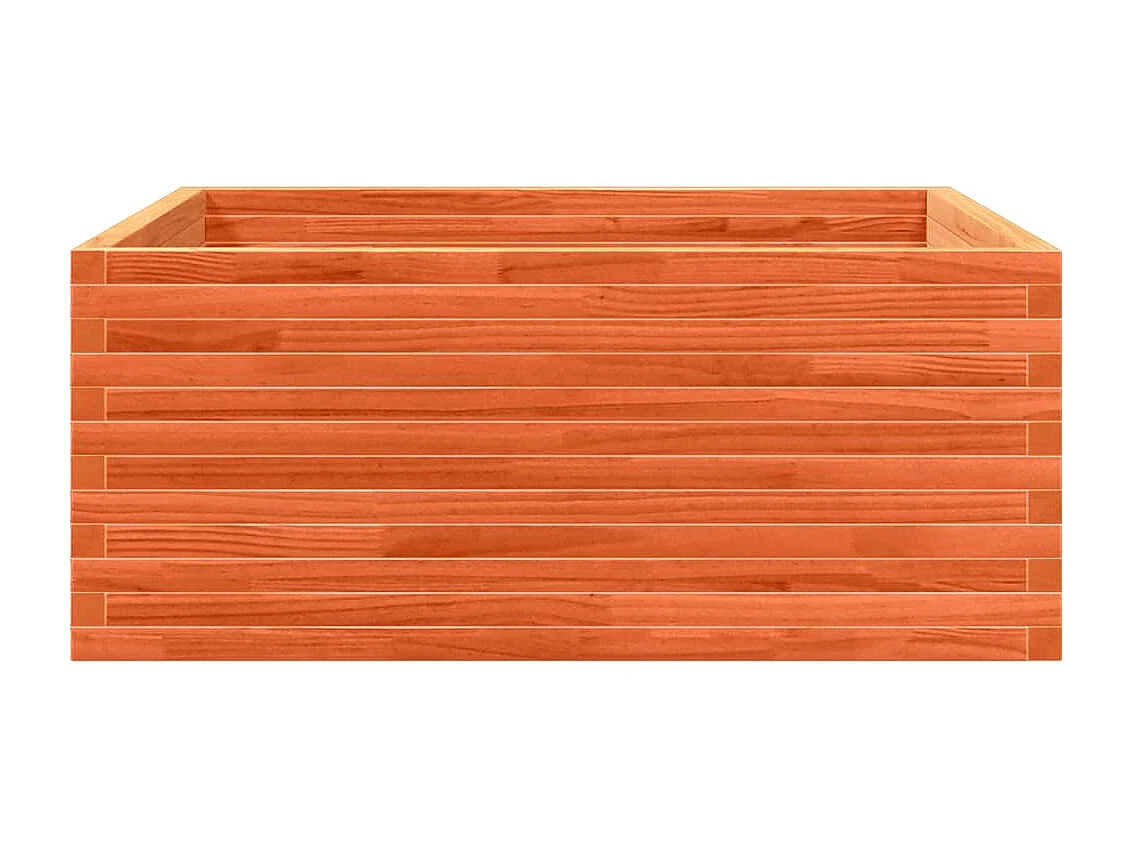 Fioriera Giardino Marrone Cera 110x110x46cm Legno Massello Pino