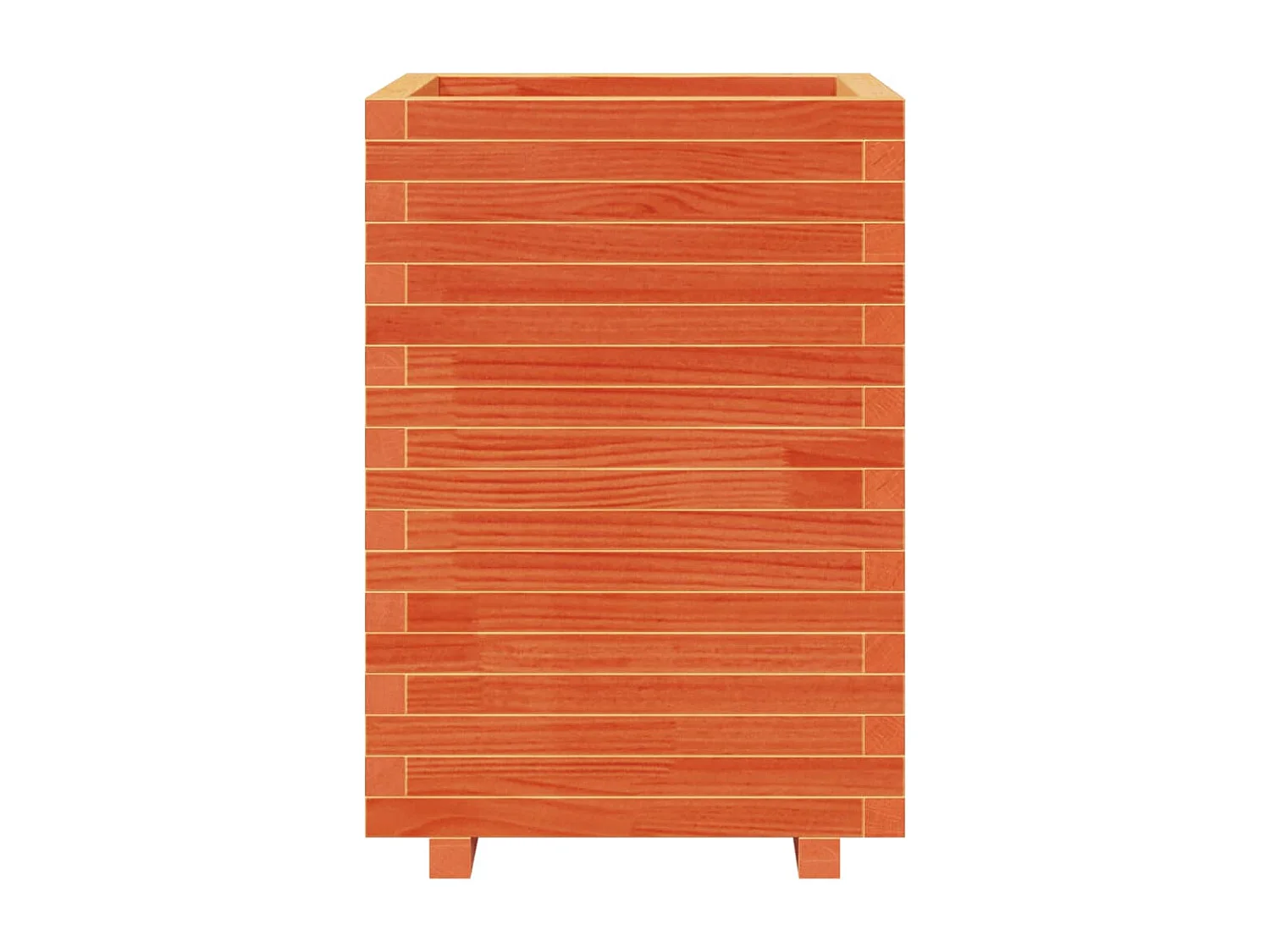 Jardinera madera maciza de pino marrón cera 50x50x72,5 cm