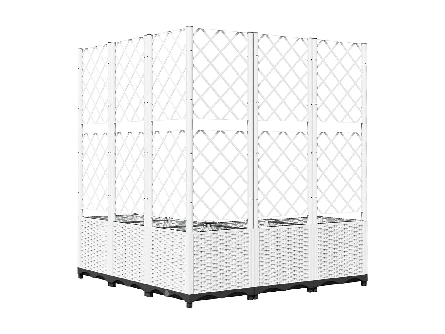 Vaso/floreira jardim c/ treliça 120x120x136 cm PP branco