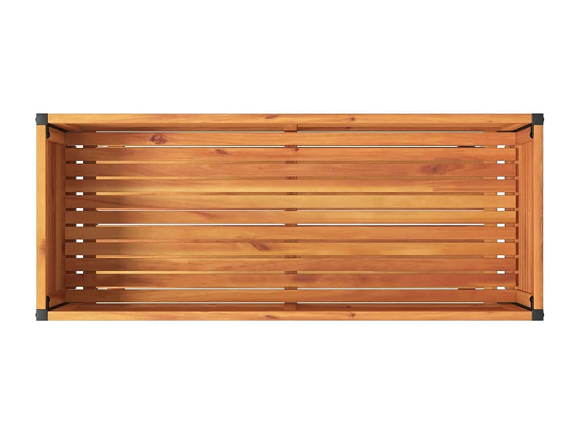 Fioriera con Ripiano 110x45x80 cm in Legno Acacia e Acciaio