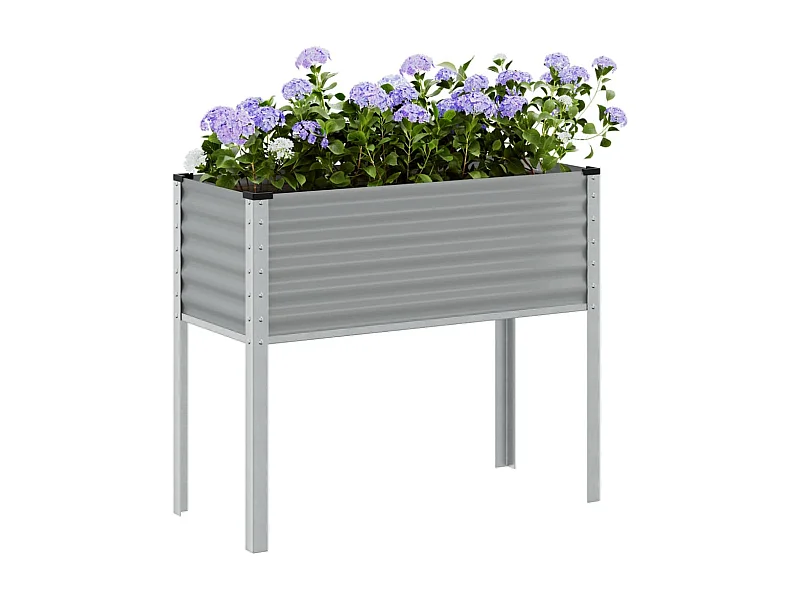 Jardinera de acero gris 100x41x90 cm