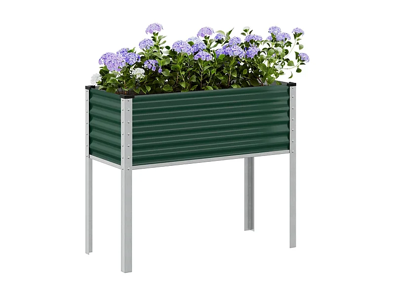 Jardinière vert 100x41x90 cm acier