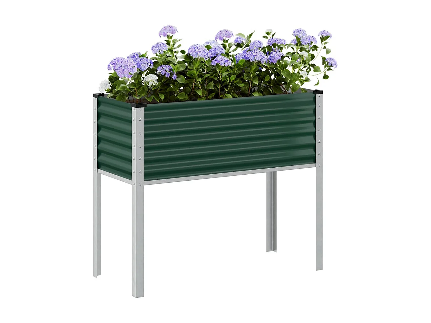 Jardinière vert 100x41x90 cm acier