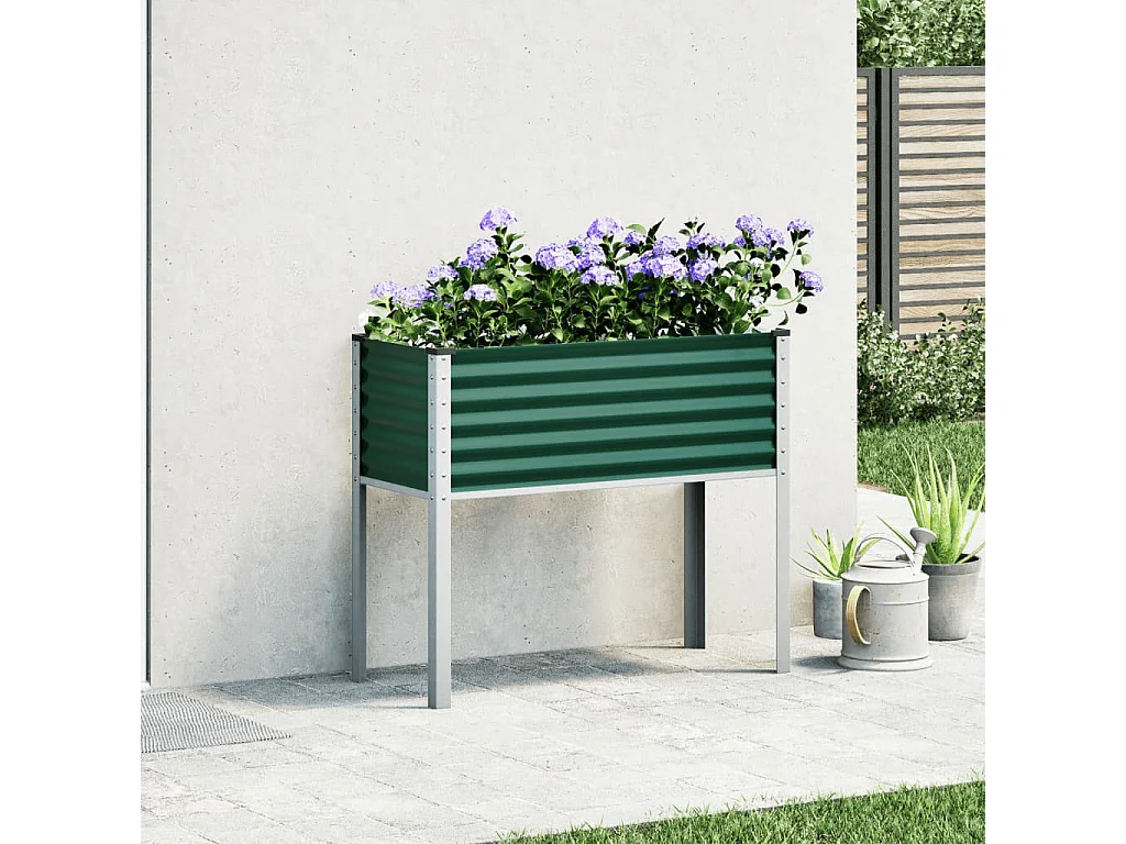 Jardinière vert 100x41x90 cm acier