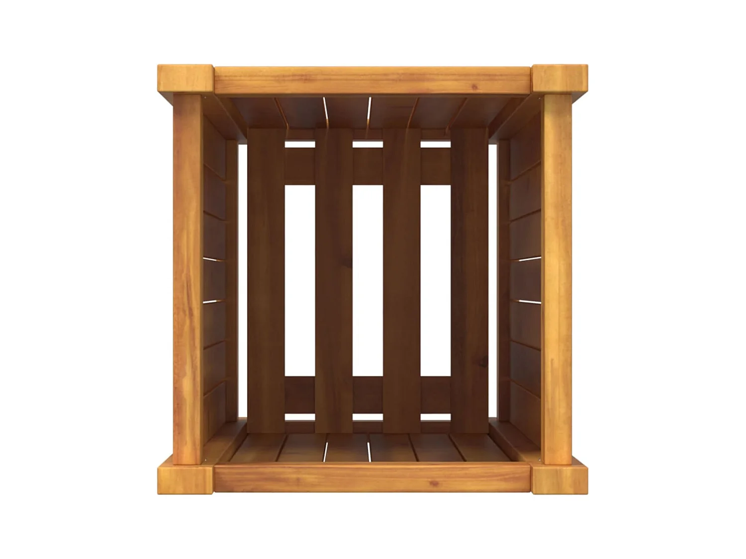 Plantenbak met voering 31x31x75 cm massief acaciahout