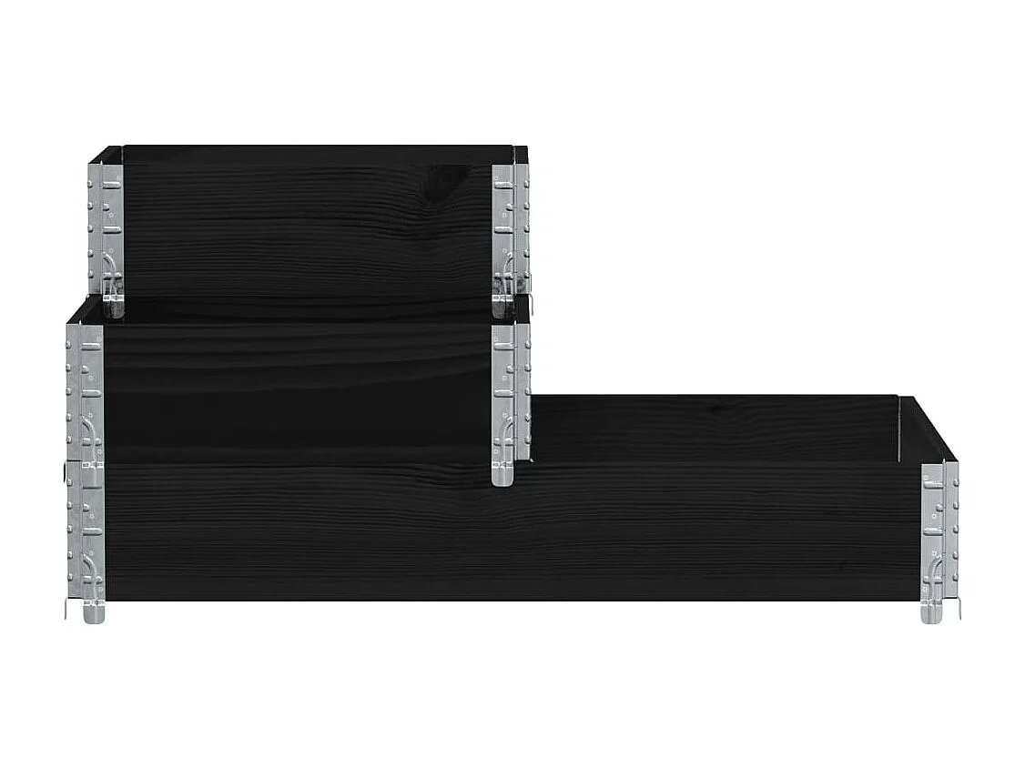 Fioriera Rialzata a 3 Livelli Nera 120x80 cm Legno di Pino