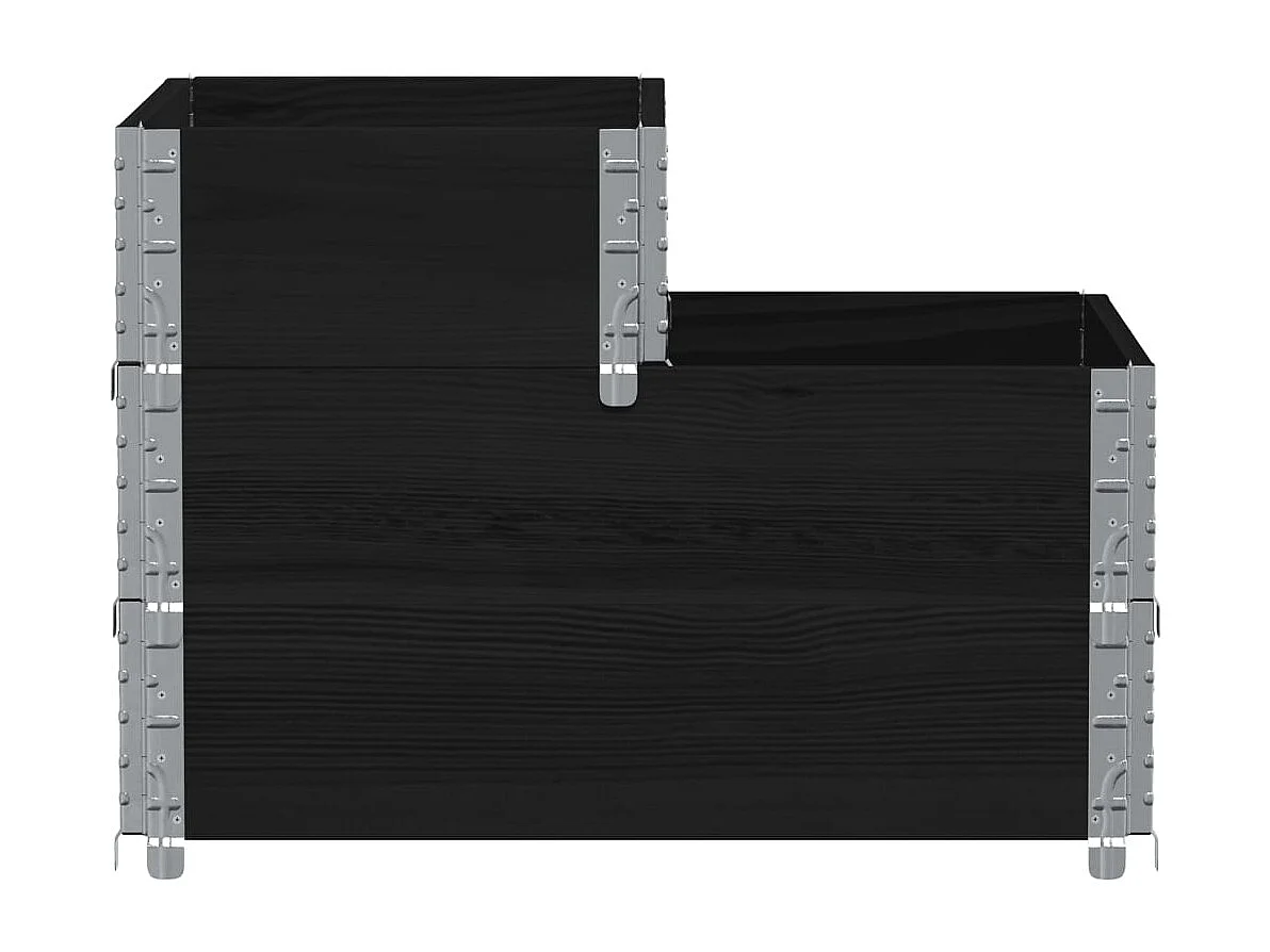 Fioriera Rialzata a 3 Livelli Nera 120x80 cm Legno di Pino