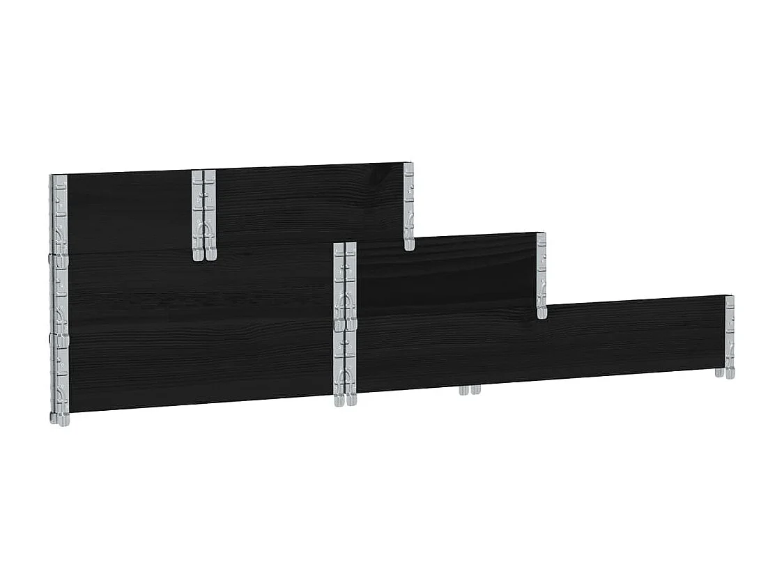 Lit surélevé à 3 niveaux noir 120x80 cm bois de pin massif