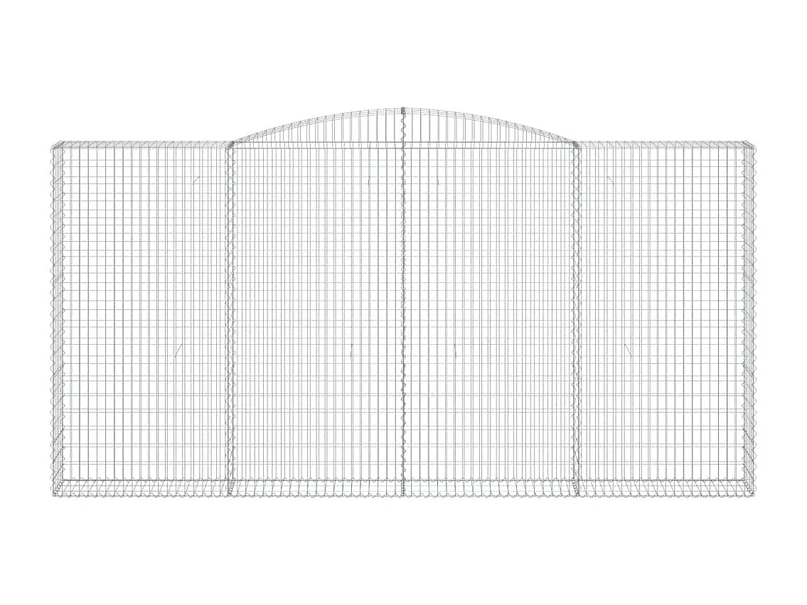 Paniers à gabions arqués 8 pcs 400x30x200/220 cm Fer galvanisé