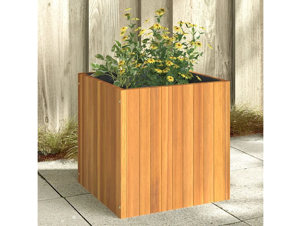 Jardinière 45x45x45 cm bois massif d'acacia