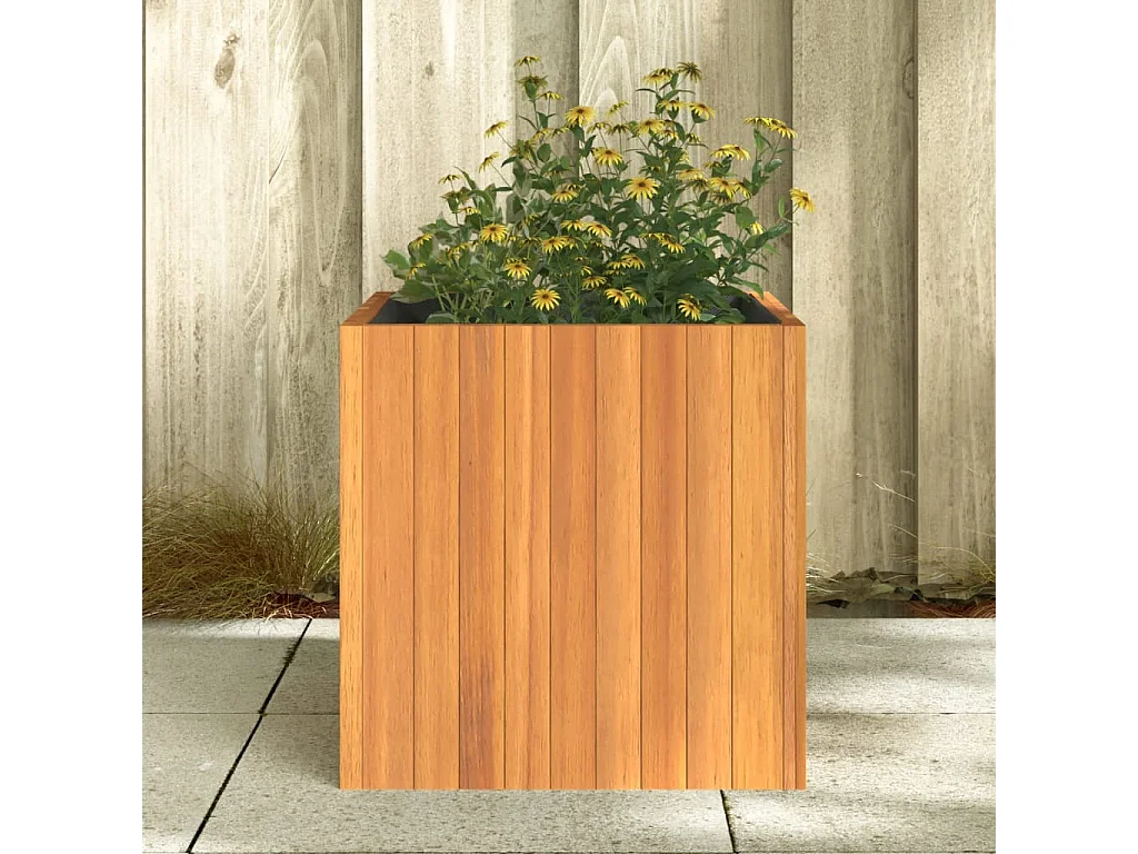 Jardinière 45x45x45 cm bois massif d'acacia