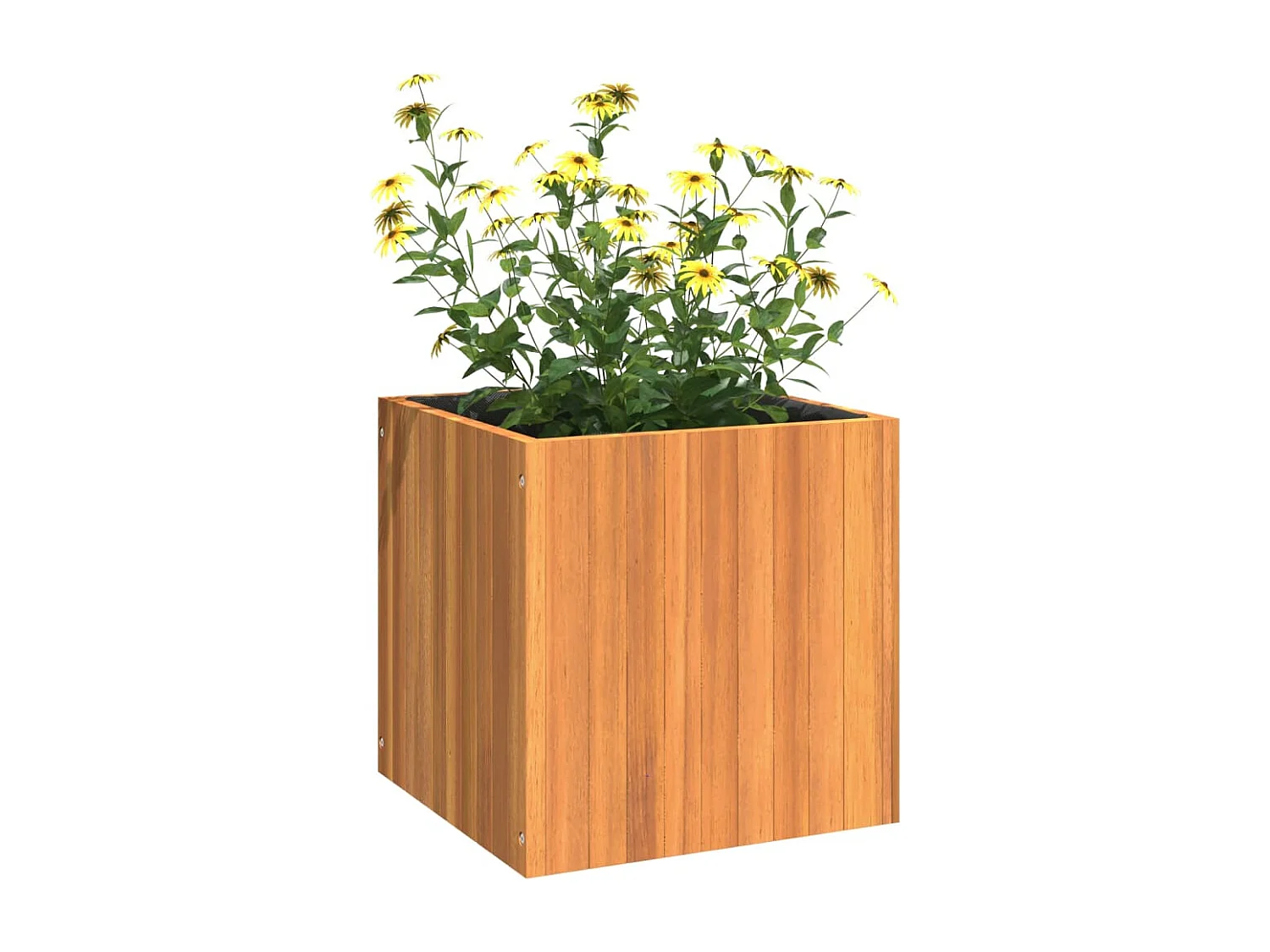 Jardinière 45x45x45 cm bois massif d'acacia