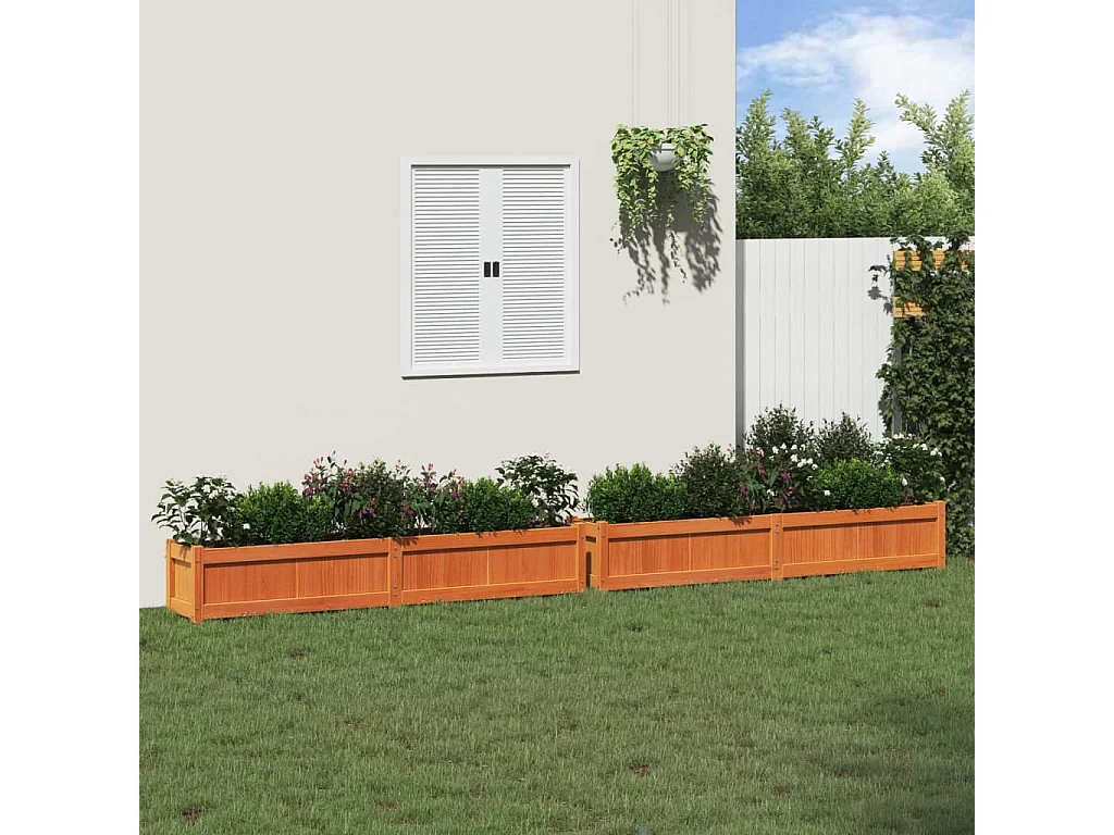 Jardinières 2 pcs cire marron bois de pin massif