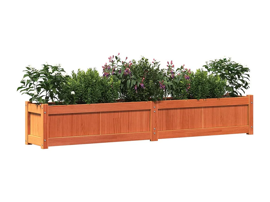 Jardinières 2 pcs cire marron bois de pin massif