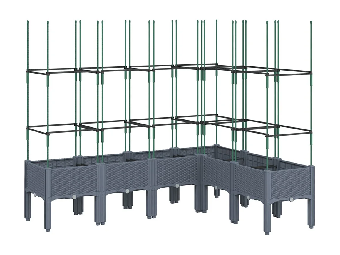 Jardinera con enrejado PP azul gris 160x120x142,5 cm