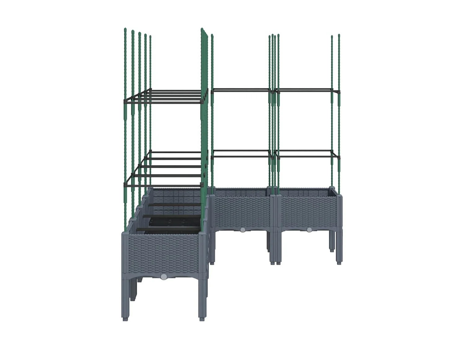 Jardinera con enrejado PP azul gris 160x120x142,5 cm