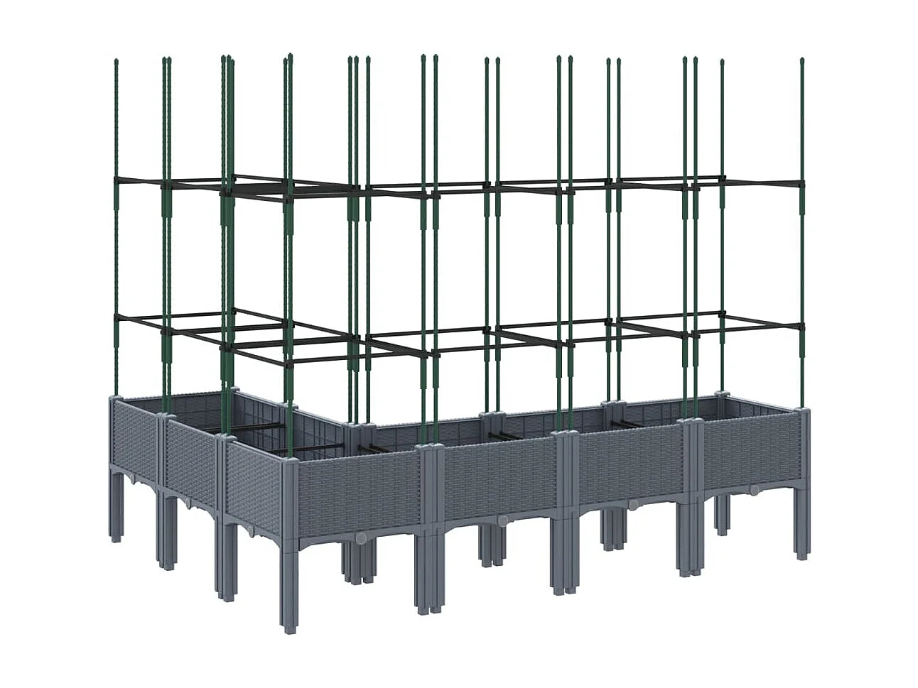 Jardinera con enrejado PP azul gris 160x120x142,5 cm