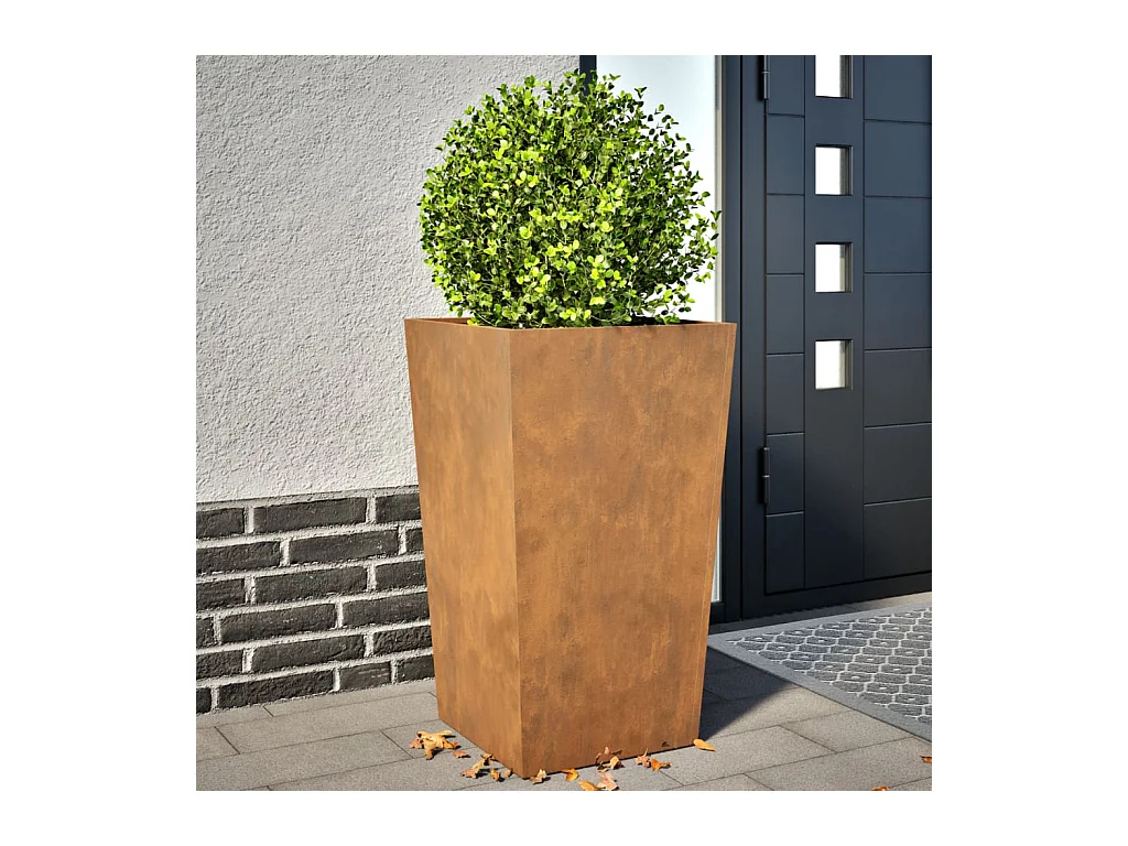 Fioriere da Giardino 2 pz 45x45x75 cm in Acciaio Corten