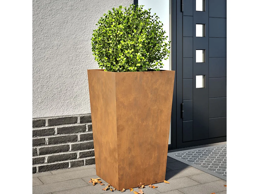 Jardinières 2 pcs 45x45x75 cm acier corten