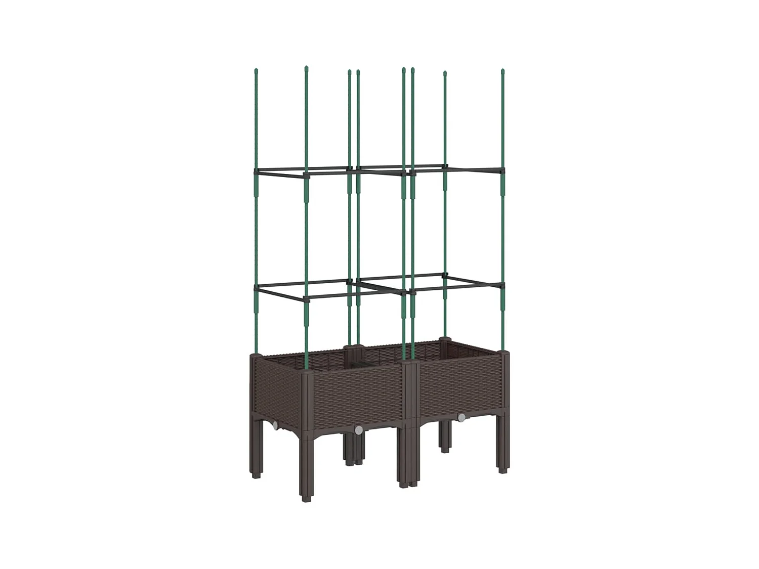 Fioriera da Giardino con Traliccio Marrone 80x40x142,5 cm in PP