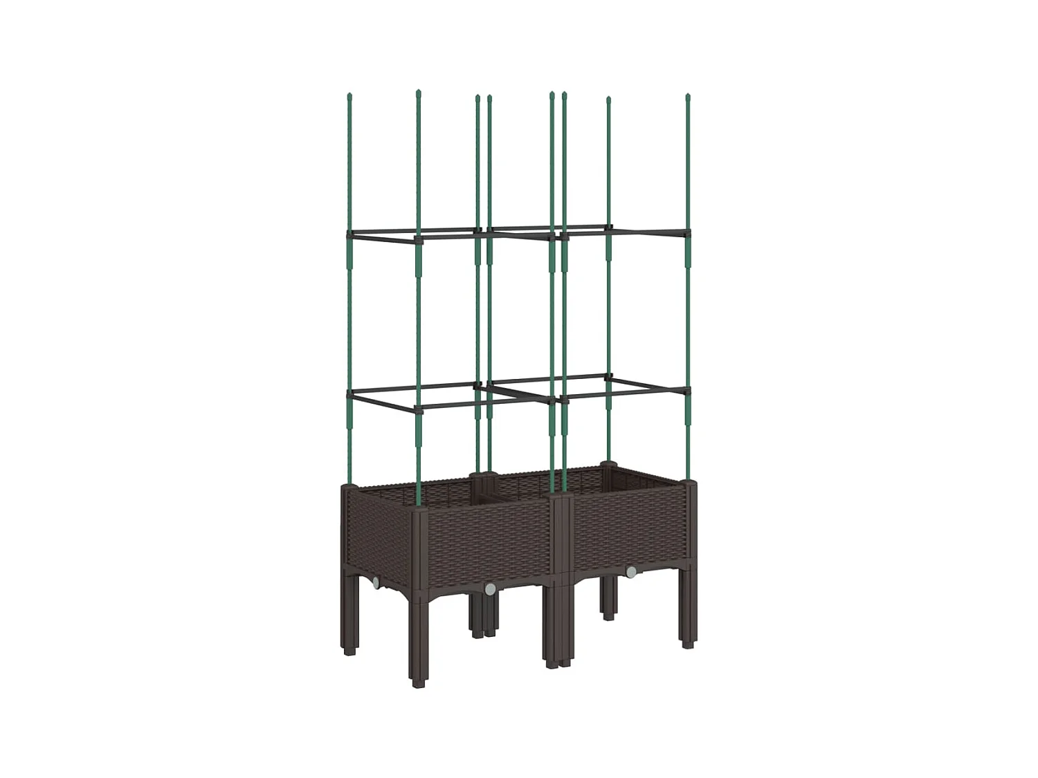 Fioriera da Giardino con Traliccio Marrone 80x40x142,5 cm in PP