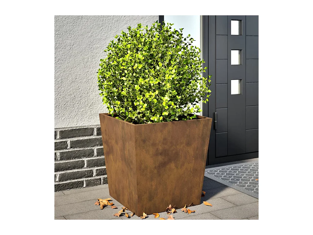 Plantenbakken 2 st 50x50x50 cm cortenstaal