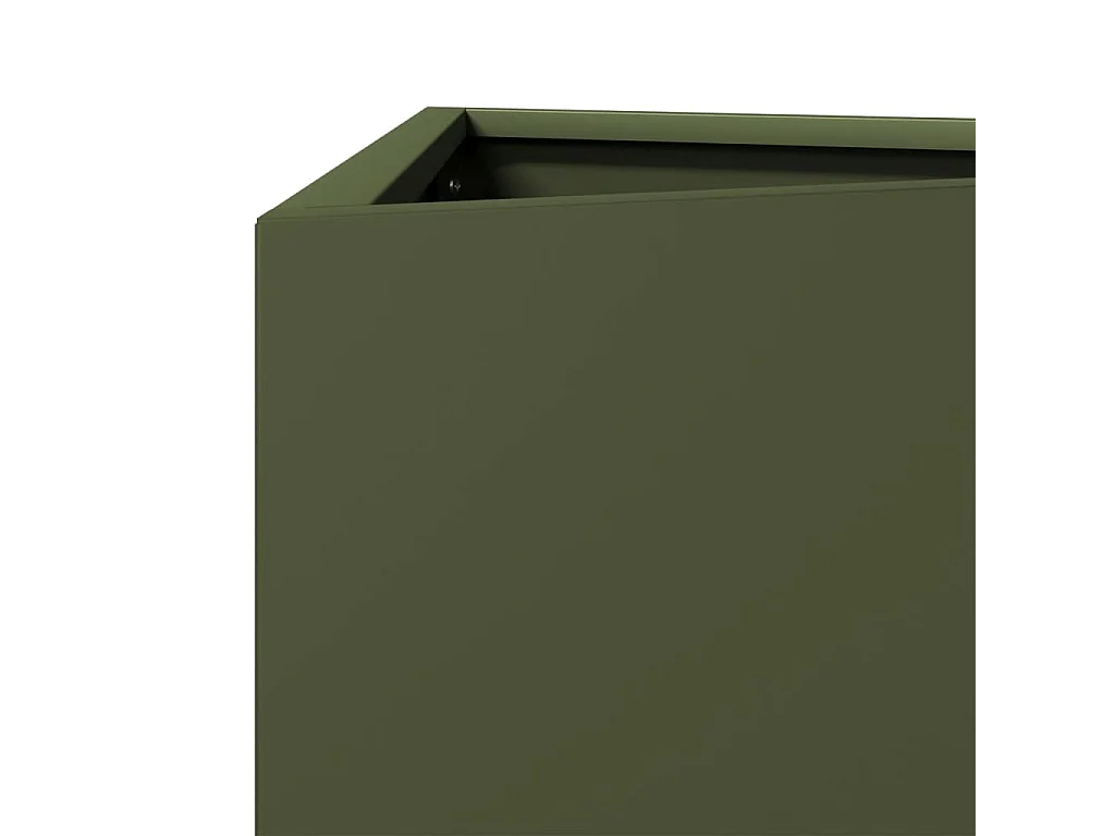 Jardinière vert olive triangulaire 30x26x75 cm acier