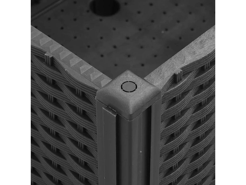 Pflanzkasten mit Rollen Schwarz 100x80x54 cm PP