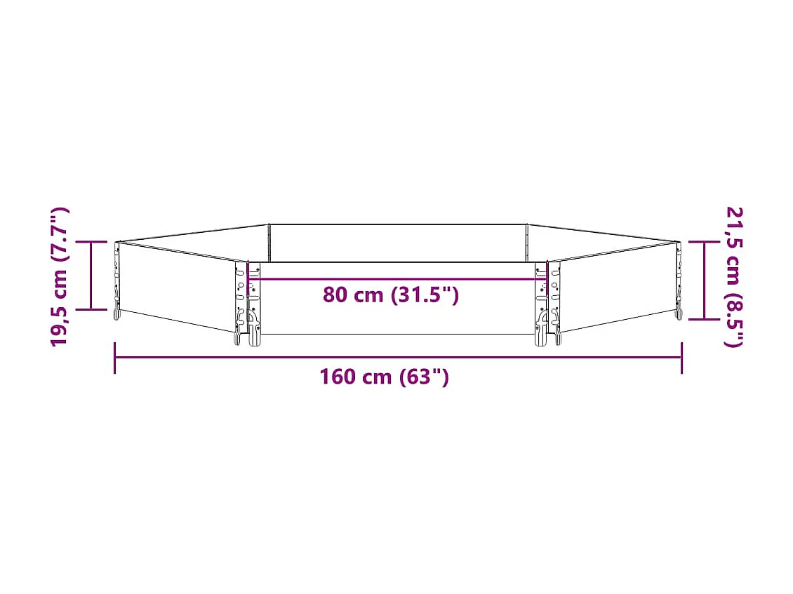 Fioriera Rialzata Esagonale 160x160cm Legno Massello di Pino