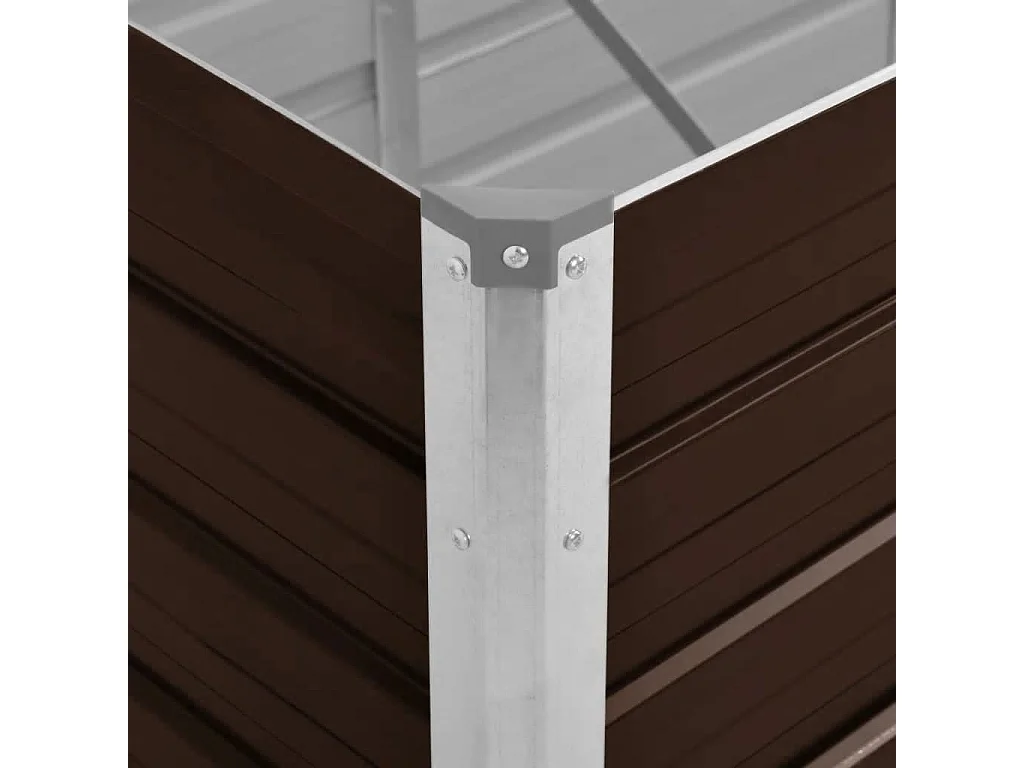Canteiro elevado de jardim aço galvanizado 320x80x45cm castanho