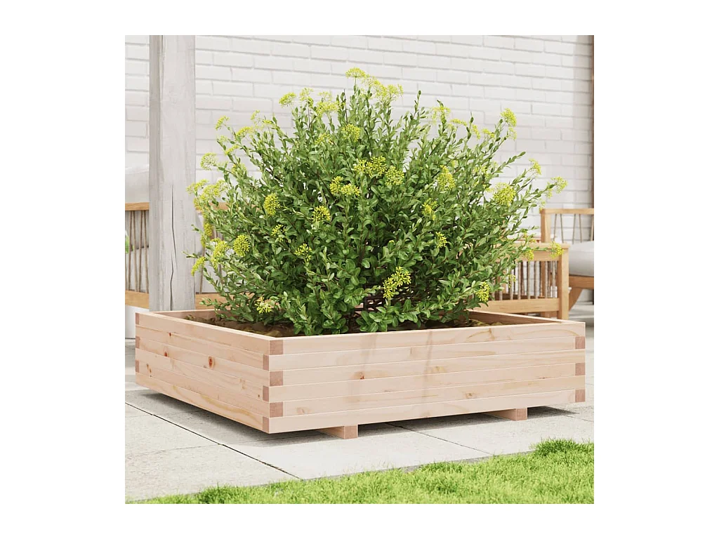 Plantenbak 100x100x26,5 cm massief grenenhout
