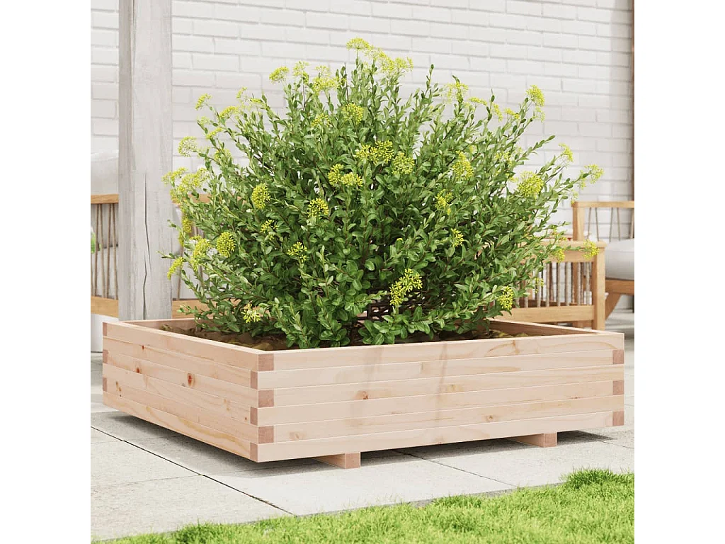 Jardinière 100x100x26,5 cm bois de pin massif
