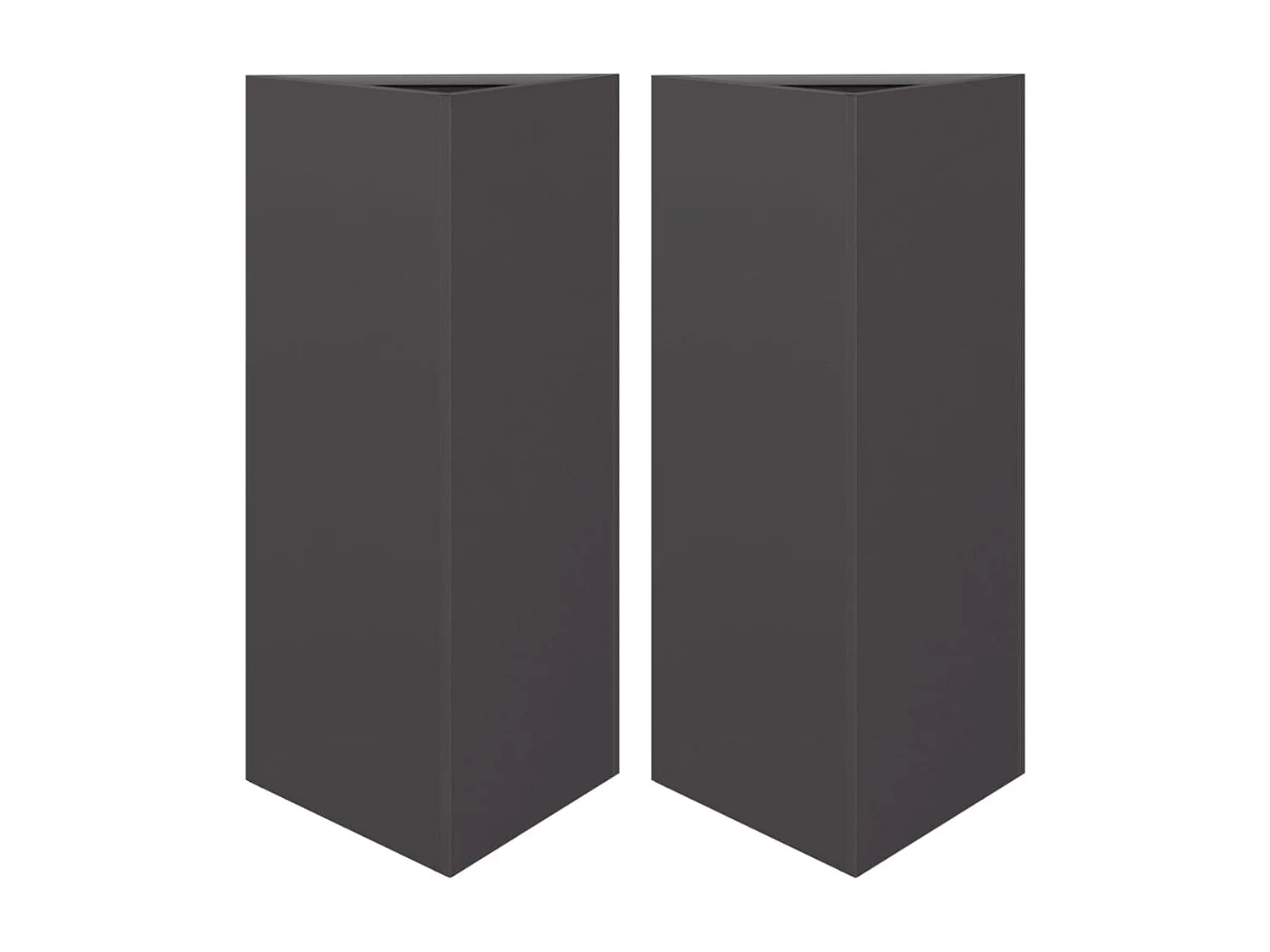 Jardinières 2 pcs noir triangulaire 40x34,5x70 cm acier