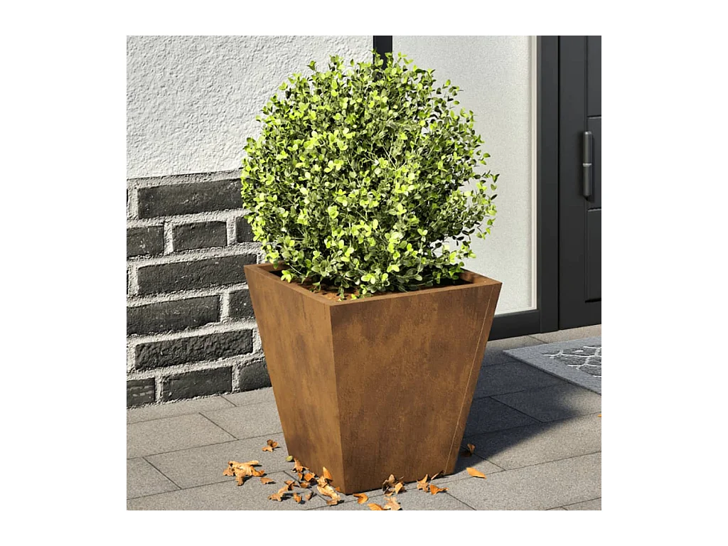 Fioriere da Giardino 2 pz 30x30x30 in Acciaio Corten