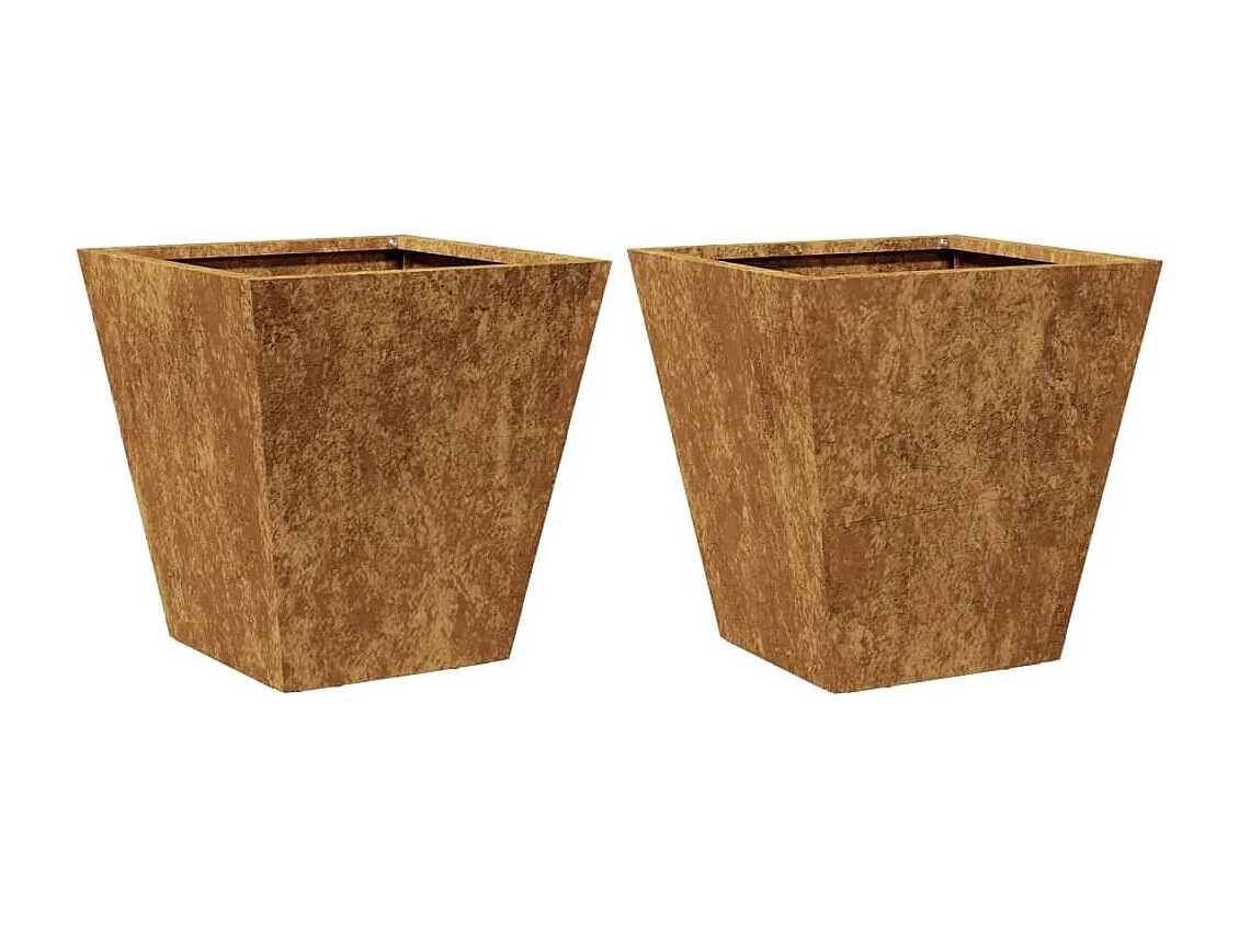 Jardinières 2 pcs 30x30x30 cm acier corten