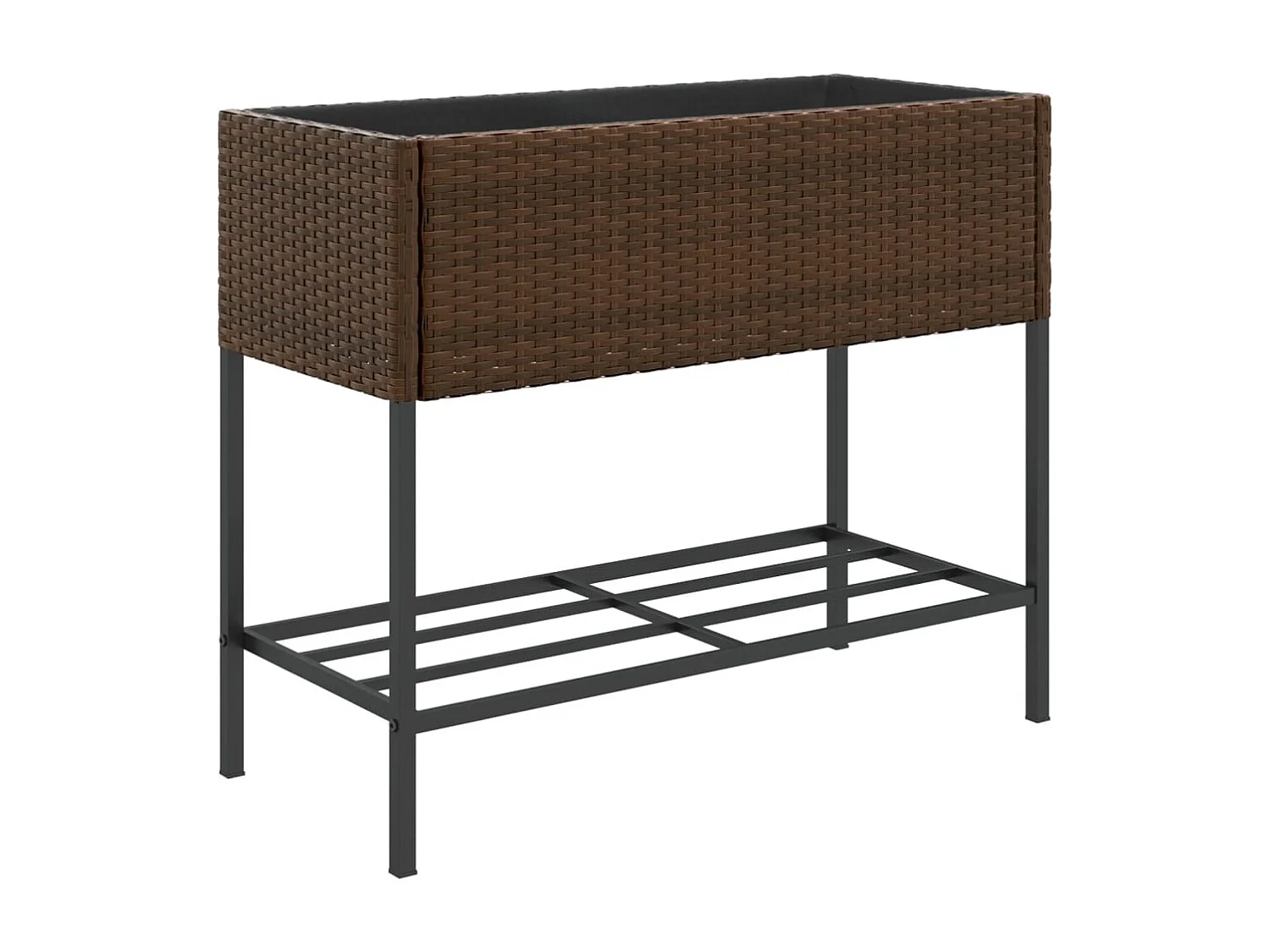 Jardinières avec étagère 2 pcs brun 90x40x75 cm résine tressée