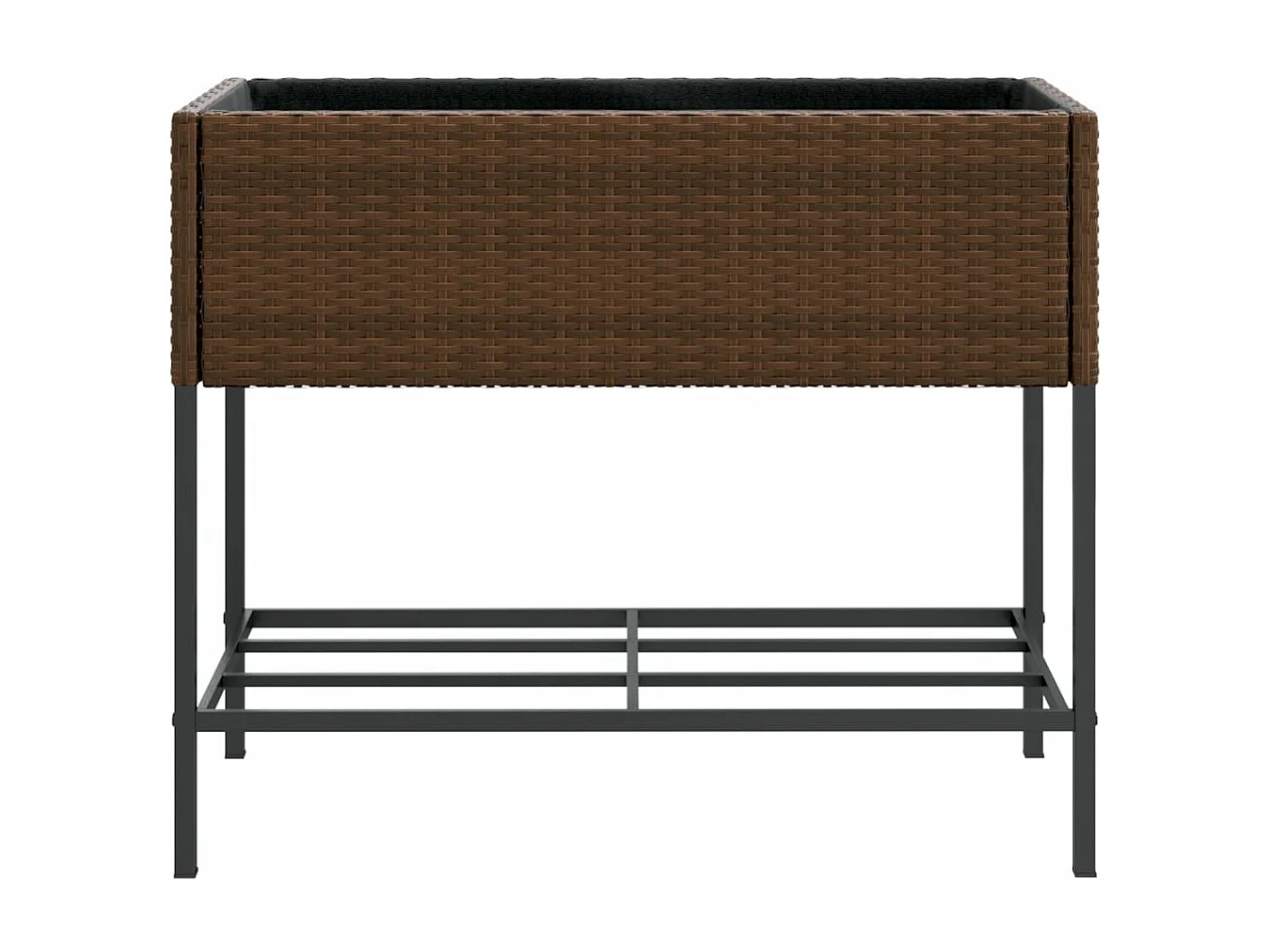 Jardinières avec étagère 2 pcs brun 90x40x75 cm résine tressée