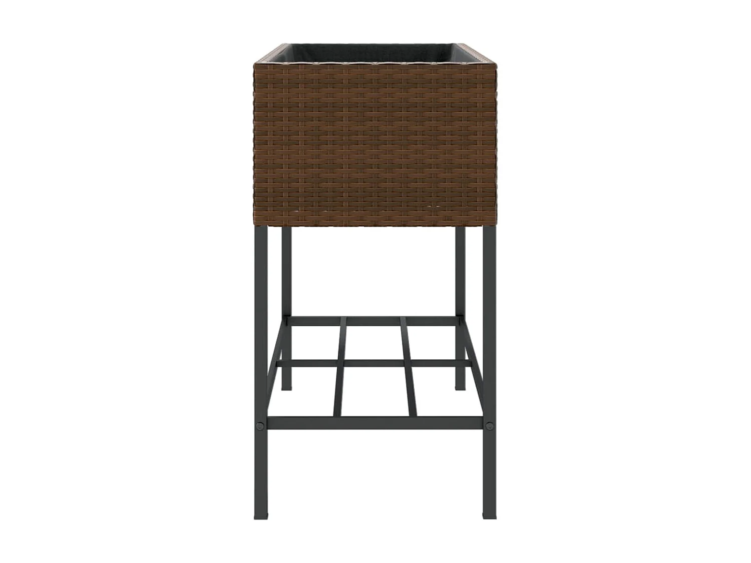 Jardinières avec étagère 2 pcs brun 90x40x75 cm résine tressée