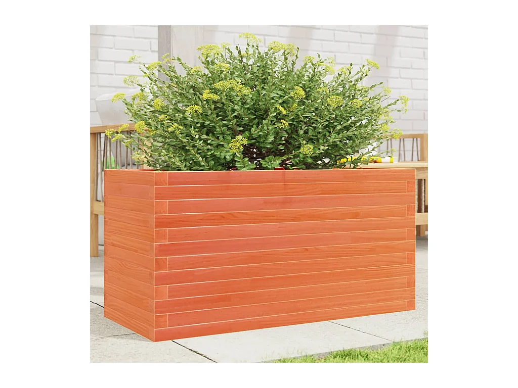Fioriera Giardino Marrone Cera 90x40x46 cm Legno Massello Pino
