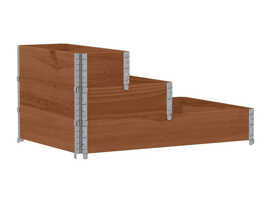Lit surélevé à 3 niveaux marron 120x80 cm bois pin massif