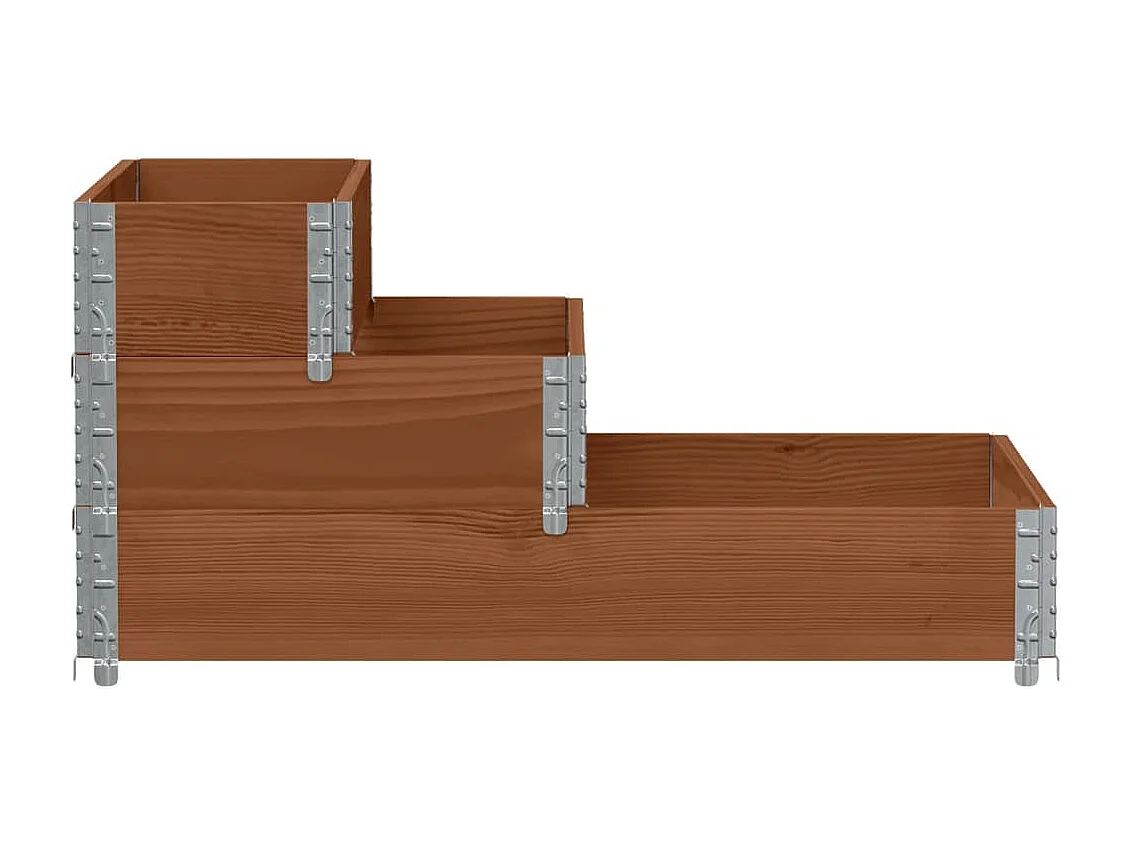 Lit surélevé à 3 niveaux marron 120x80 cm bois pin massif