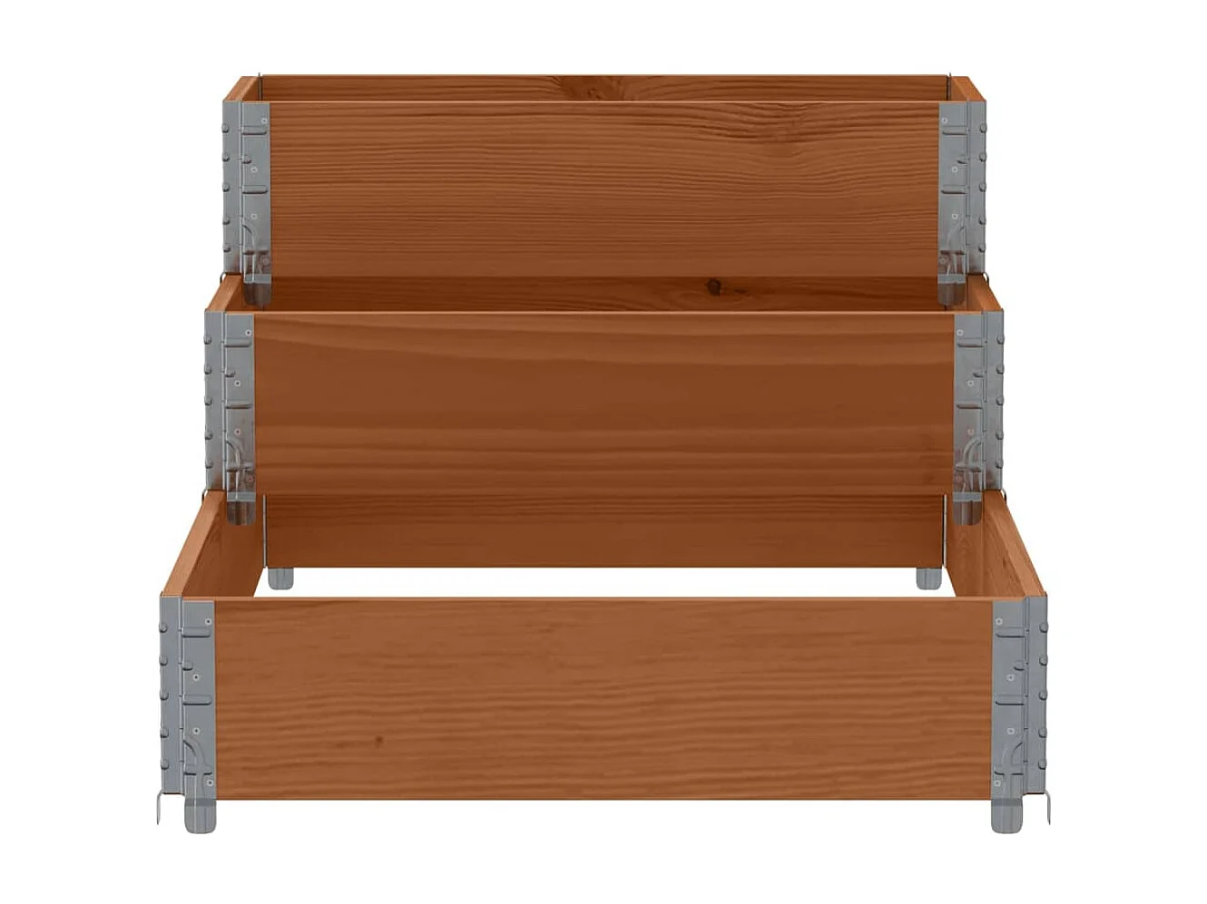 Lit surélevé à 3 niveaux marron 120x80 cm bois pin massif